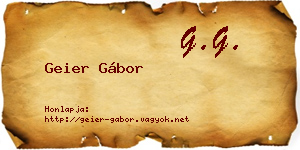 Geier Gábor névjegykártya